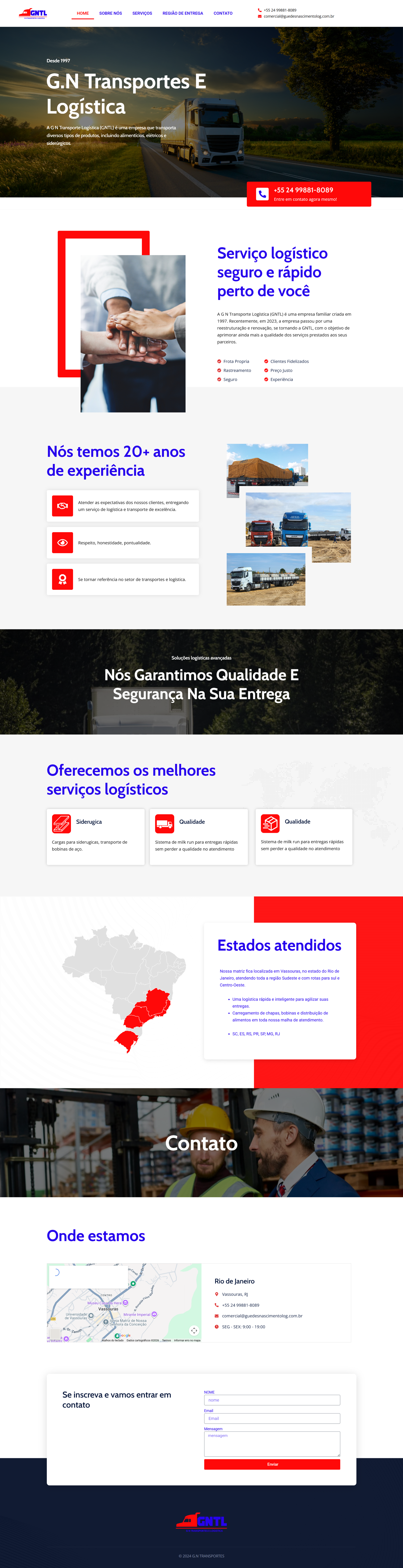 Print do site Guedes & Nascimento