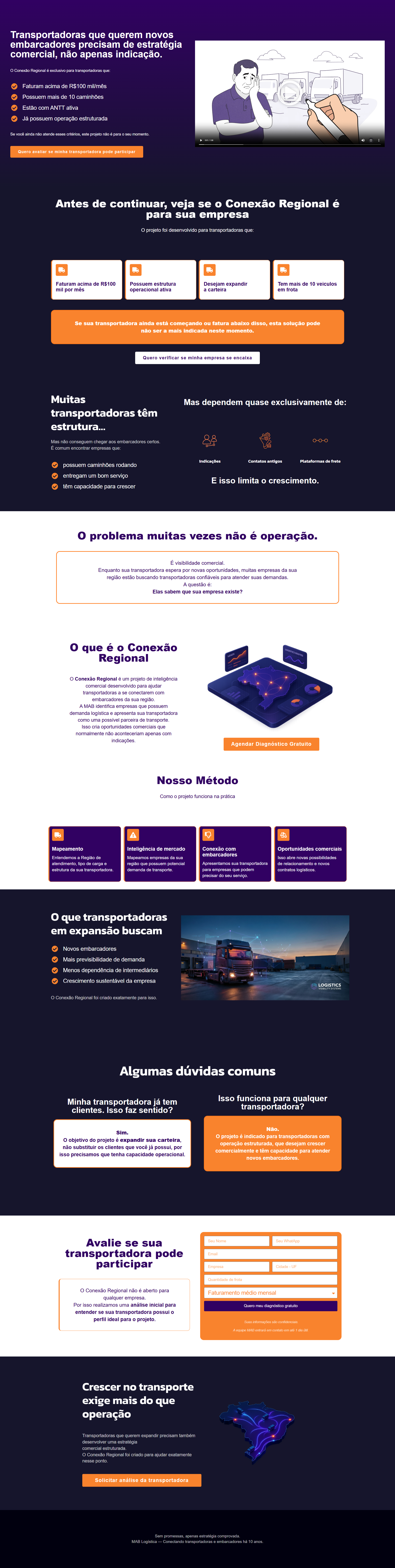Print do site MAB Conexão Regional