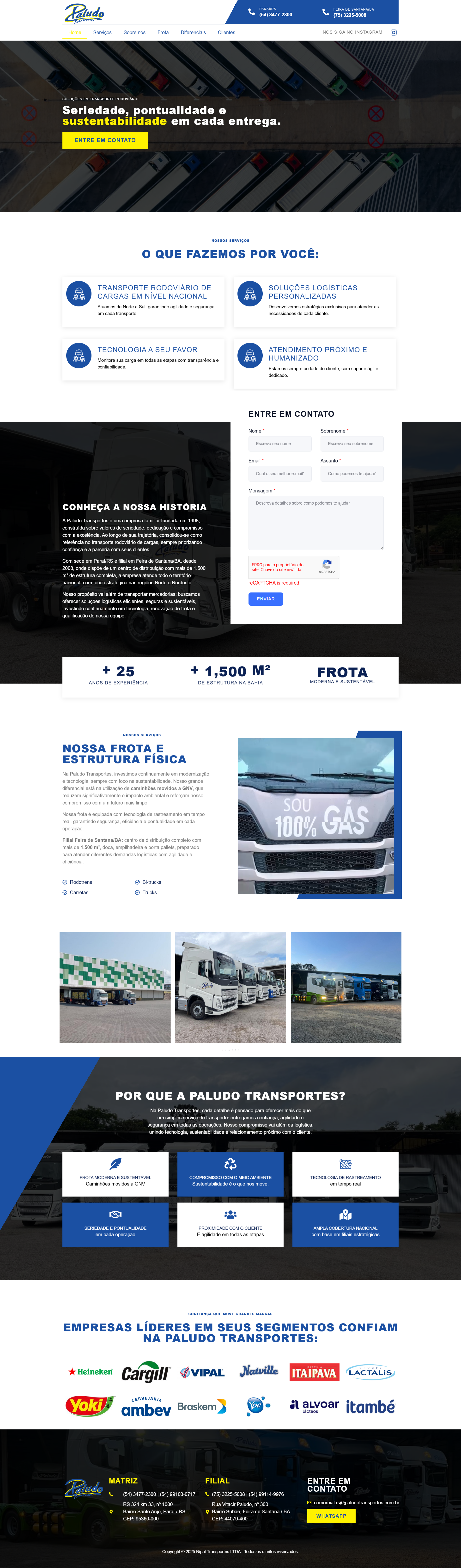 Print do site Paludo Transportes